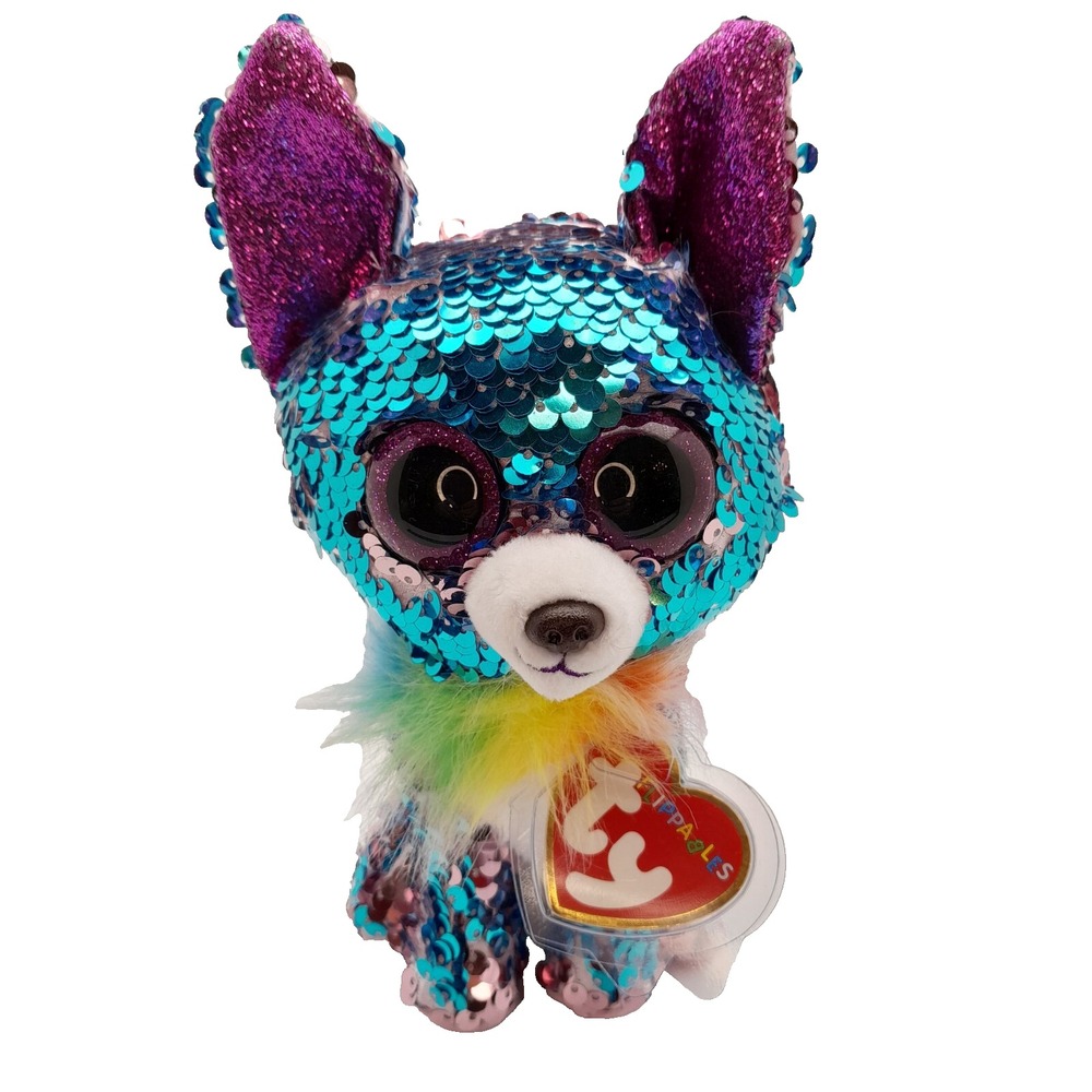 TY Flippables YAPPY the Chihuahua 6" Sequin Dog Plush MWMT Stuffed Animal